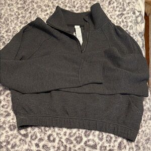 lululemon athletica Charcoal Half-Zip Crop Sweater